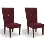 Kit 2 Cadeiras Cad109 para Sala de Jantar Walnut/vinho - Kappesberg