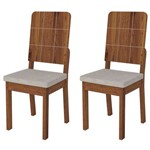 Kit 2 Cadeiras Dama para Sala de Jantar Dama Terrara/bege - Dj Móveis