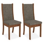 Kit 2 Cadeiras de Jantar, Rústico Terrara, Linho Bronze, Lívia