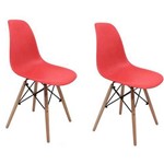 Kit 2 Cadeiras DKR Wood Infantil Vermelha ByArt