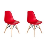 Kit 2 Cadeiras Dkr Wood Vermelha