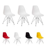 Kit 3 Cadeiras Eiffel Eames Base Cromada Várias Cores - (branca)