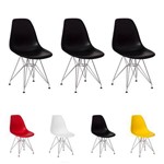 Kit 3 Cadeiras Eiffel Eames Base Cromada Várias Cores - (preta)