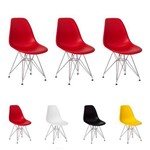 Kit 3 Cadeiras Eiffel Eames Base Cromada Várias Cores - (vermelha)