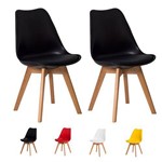 Kit 2 Cadeiras Leda Saarinen Wood Design Base Madeira Várias Cores - (preta)