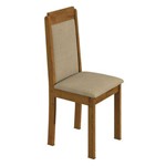 Kit 2 Cadeiras Lopas Pérola Rovere Soft com Assento Tecido Suede Animale Bege