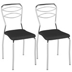 Kit 2 Cadeiras para Cozinha Tubular Pc11- Preto/cromado