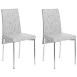 Kit 2 Cadeiras para Sala de Jantar 306 Cromado/fantasia Branco - Carraro
