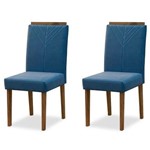 Kit 2 Cadeiras para Sala de Jantar Amanda Álamo/azul - New Ceval