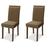 Kit 2 Cadeiras para Sala de Jantar Paloma Castanho/veludo Marrom - New Ceval