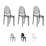 Kit 3 Cadeiras Sofia Sem Braço Design Inmetro Várias Cores - (preto Translucido)