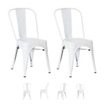 Kit 2 Cadeiras Tolix Iron Design Aço Pintura Epoxi Várias Cores - (branca)