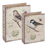 Kit 2 Caixas Organizadoras Book Box Pássaros The Nest Mart 2463/2
