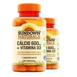 Kit 2 Cálcio 600mg + Vitamina D3 Sundown 120 Cápsulas