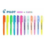 Kit Caneta Marca Texto Pilot Lumi Color Neon + Pastel