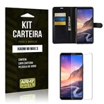 Kit Capa Carteira Xiaomi Mi Max 3 Capa Carteira + Película de Vidro - Armyshield