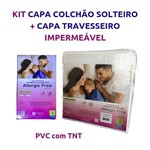 Kit Capa Colchão Solteiro + Travesseiro Impermeável em Tnt / Pvc