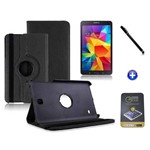 Kit Capa para Galaxy Tab a 8.0 P350/P355 Giratória 360 - BD NET + Pel de Vidro + CAN Touch (Preto)