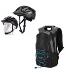 Kit Capacete e Mochilha de Hidratação Bike Bicicleta Átrio