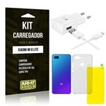Kit Carregador Tipo C Xiaomi Mi 8 Lite Carregador + Película Gel + Capa - Armyshield