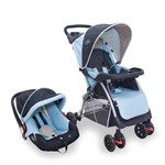 Kit Carrinho e Bebê Conforto Smart Baby Style Azul