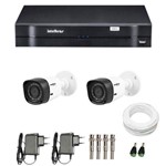 Kit CFTV 2 Câmeras Infra 720p Intelbras VHD 1010B G3 + DVR Intelbras Multi HD + Acessórios