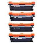 Kit Colorido Toner Compatível para Impressora Hp Cp-3525 Cp-3525dn Cm-3530 M500 M575fw M551dn M570