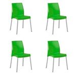 Kit com 4 Cadeiras Jasmim Verde Planmar