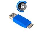 Kit com 5 Adaptador USB 3.0 Fêmea para Micro USB-B Macho - Ultra Velocidade