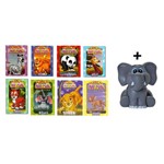 Kit com 8 Livros Planeta Animal Filhotes + Elefante de Vinil
