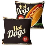 Kit com 2 Almofadas Decorativas Marrom Hot Dogs