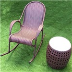 Kit com Cadeira de Balanço Vinho com Seat Garden - Tecido Náutico Bege Relevo - Decora na Net