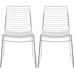 Kit com 2 Cadeiras Nicole Cromada Couríssimo Branco - Carraro