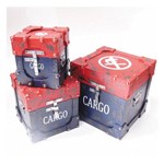 Kit com 3 Caixas Organizadora Mod. Baú Cargo