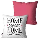 Kit com 2 Capas para Almofadas Decorativas Rosa Home Sweet Home