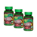 Kit com 3 Ferro e Vitamina C 500mg Concentrado - Unilife - 60 Cápsulas