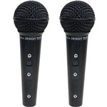 Kit com 2 Microfone Leson Sm58 P4 Vocal Profissional- Preto