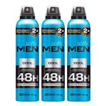 Kit com 3 Soffie Men Cool Desodorante 48h Aerosol 300mL