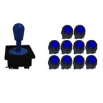 Kit Comando Aegir 10 Botões Corpo Preto - Azul