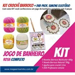 Kit Crochê Barroco com Simone Eleotério - Jogo de Banheiro Rosa