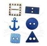 Kit de Botões Composê Azul 1615 - 6 Unid
