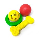 Kit de Brinquedos para Cachorros Beriflex Amarelo, Verde e Vermelho