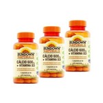 Kit de 3 Cálcio 600mg + VITAMINA D3 - Sundown Vitaminas - 120 Cápsulas