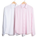 Kit de 2 Camisas de Algodão - Branca e Rosa Claro