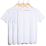 Kit de 3 Camisetas Básicas - Brancas