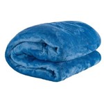 Kit de Cobertores Solteiro Manta de Microfilha 02 Peças (toque Aveludado) - Azul
