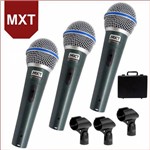 Kit de 3 Microfones de Mão Dinâmico MXT BTM-58A