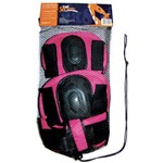 Kit de Proteção Belfix Infantil Rosa para Rollers e Skates
