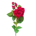 Kit de 3 Rosas Vermelhas Artificial em Silicone Toque Real