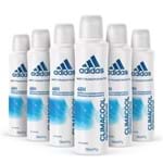 Kit Desodorante Aerossol Adidas Climacool Feminino com 150ml com 6 Unidades